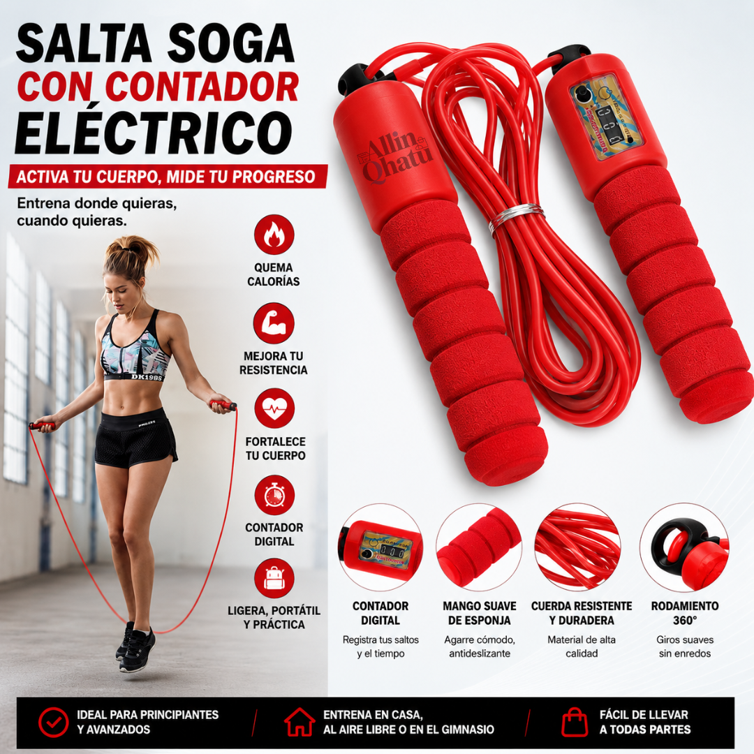 SALTA SOGA FITNESS CON CONTADOR AUTOMÁTICO