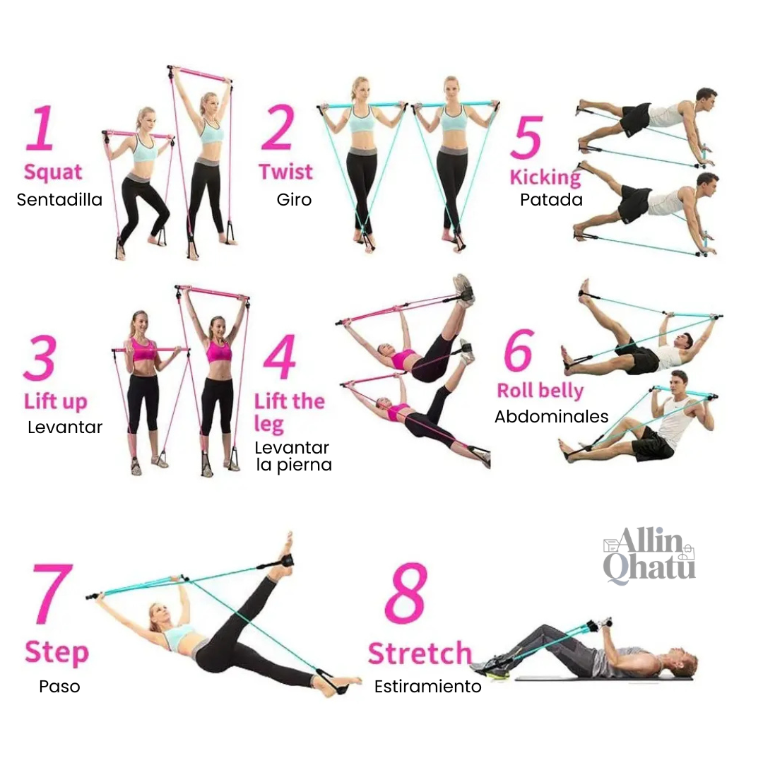BARRA DE PILATES - KIT PORTÁTIL PRO
