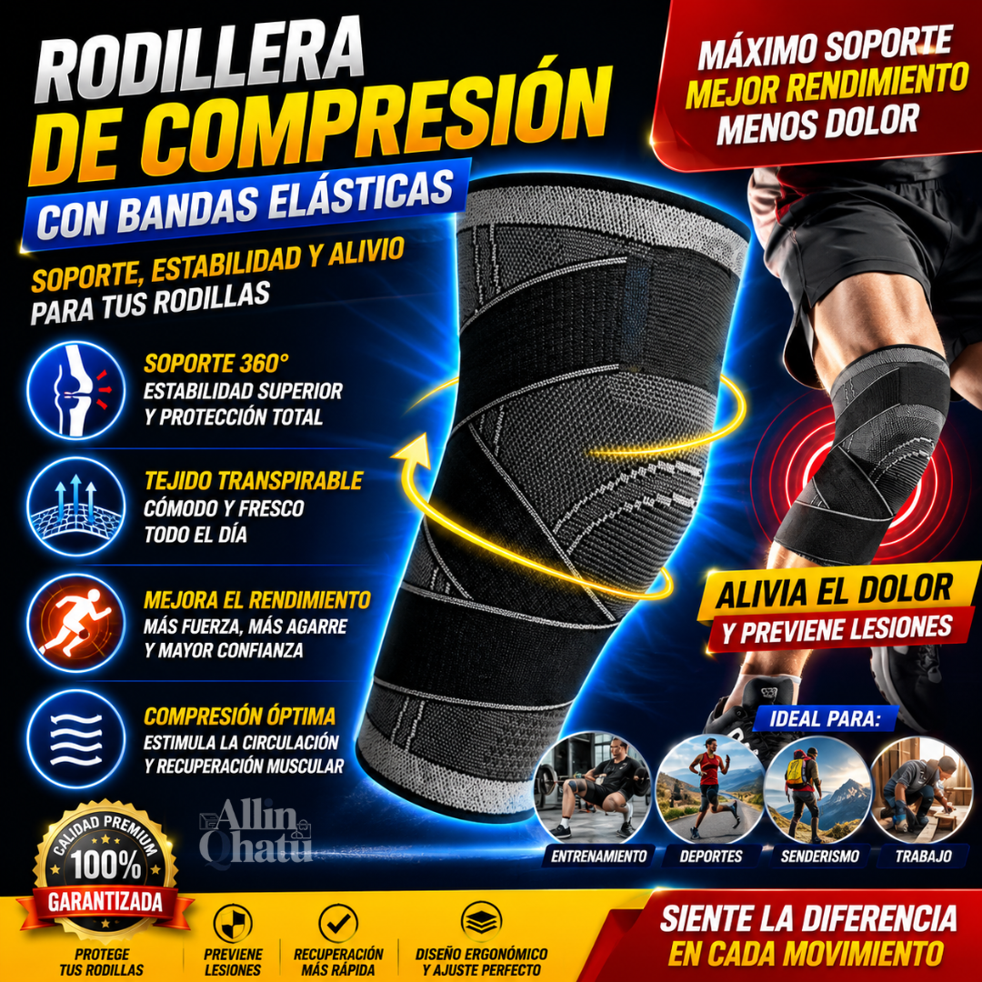 RODILLERA DE COMPRESIÓN CON BANDAS ELÁSTICAS